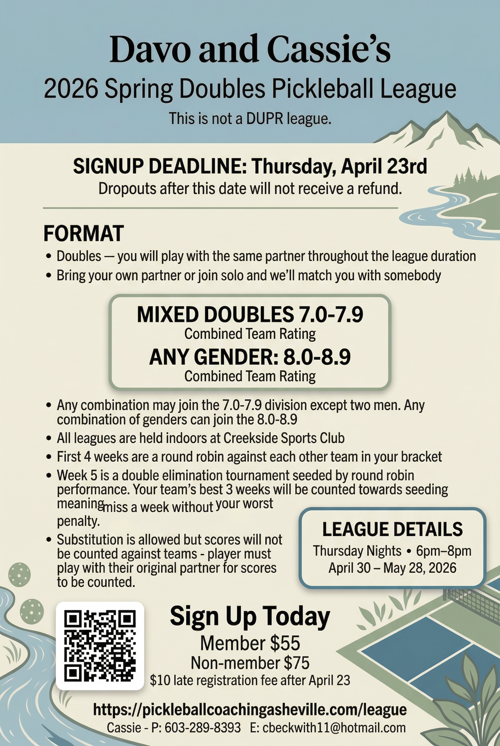 Pickleball league flyer